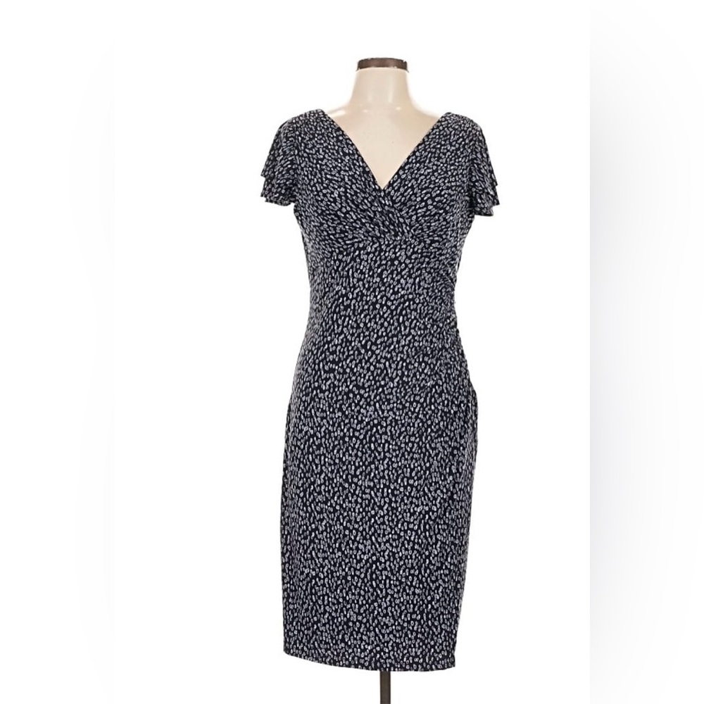 Lauren Ralph Lauren Flutter Sleeve Ruched Dress